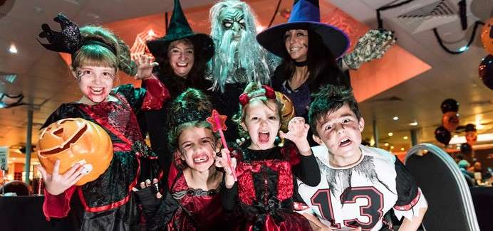 Children dressed in halloween outfits