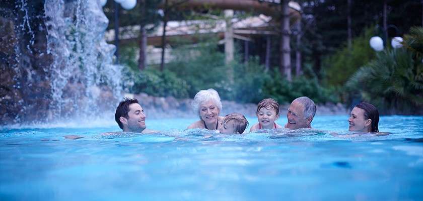 Family swimming in the Subtropical Swimming Paradise