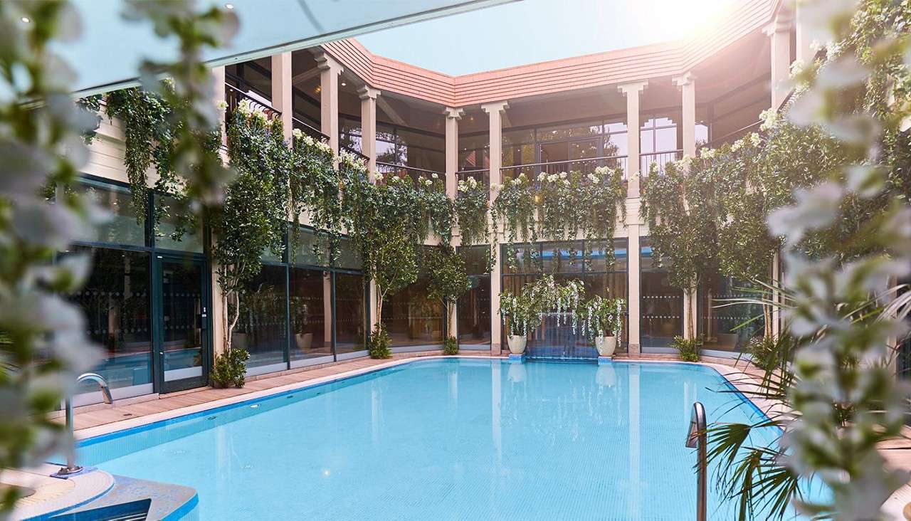 Exterior view of outdoor pool at Sherwood Forest Aqua Sana