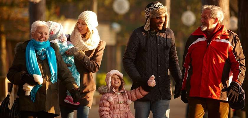 A family walking together holding hands