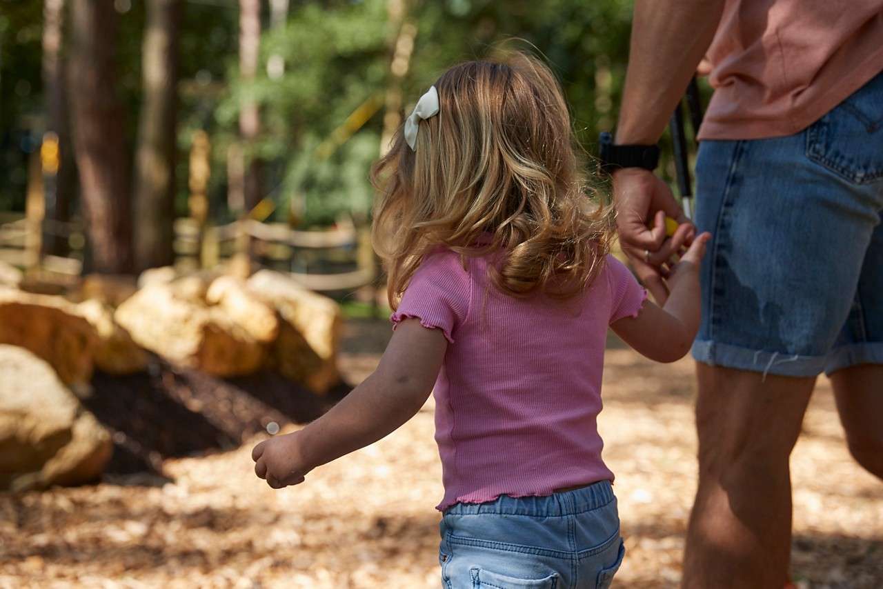 A little girl in the forest