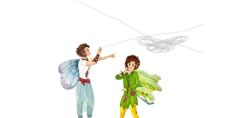 An illustration of two fairies