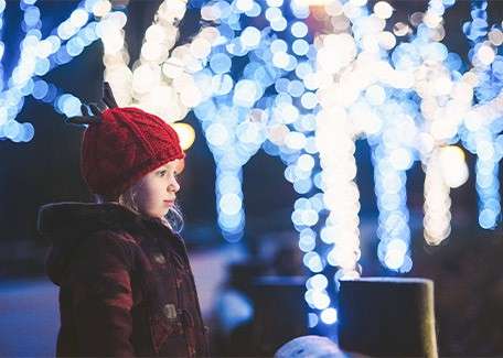  Child gazing at magical lights
