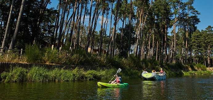 Kayaks on the lake.