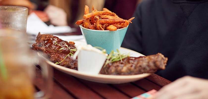 An image of food at a restaurant.
