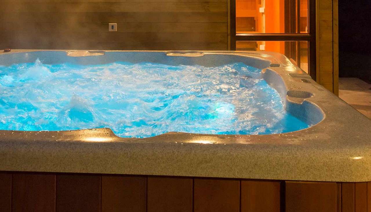 Close up of hot tub