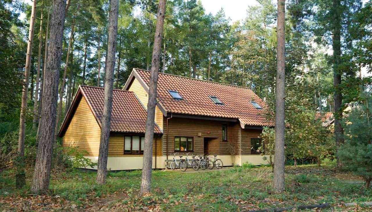 The exterior of a 4 bed exclusive lodge in the forest 