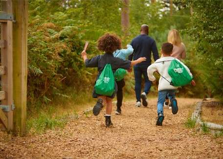  A family dining in a restaurant.