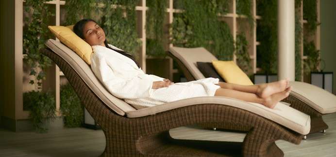 A women relaxing on a lounger