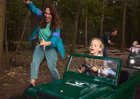 A little girl on the Off Road Explorers.