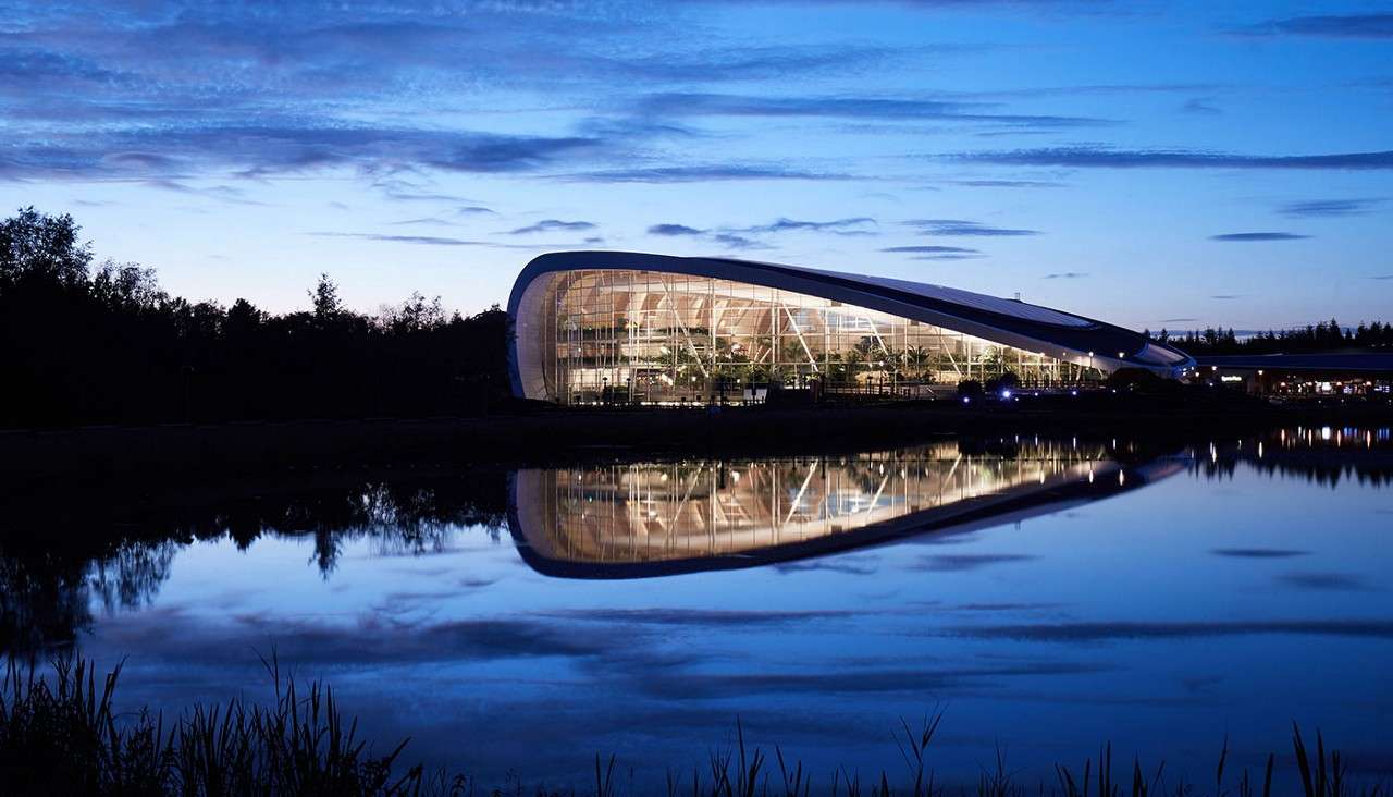 Subtropical Swimming Paradise exterior at night