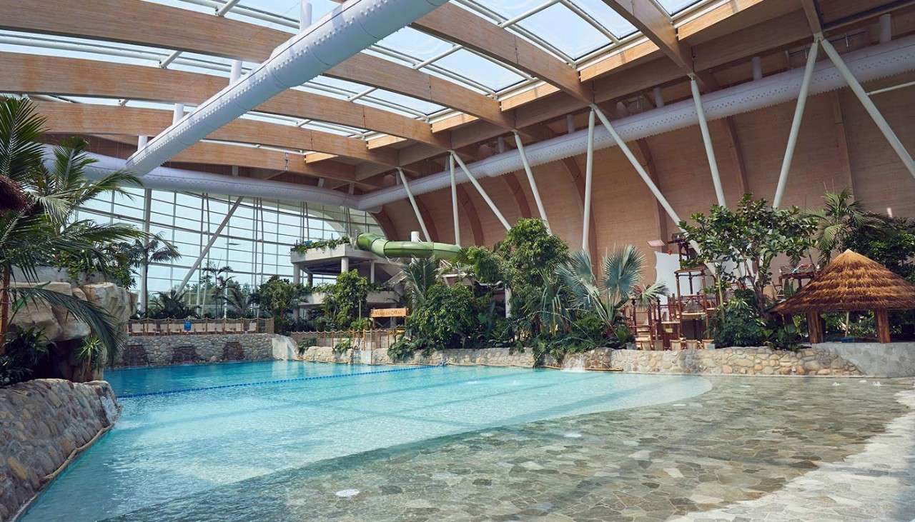 The main pool inside the Subtropical Swimming Paradise