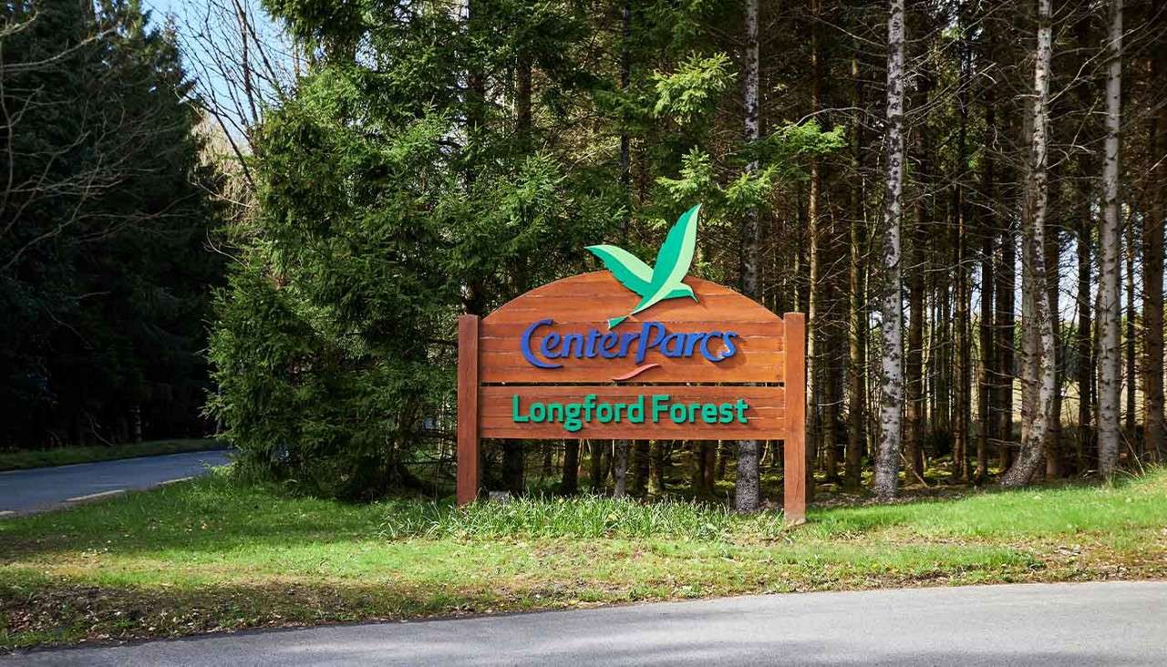 Entrance sign to Longford Forest.
