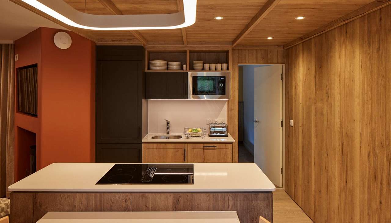 Bathroom with walk in shower.