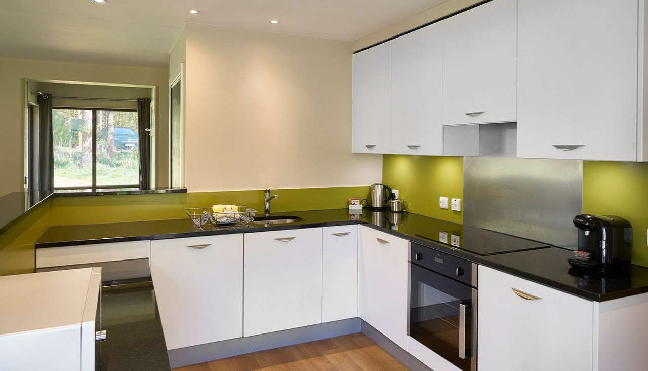 Kitchen in a Woodland lodge.