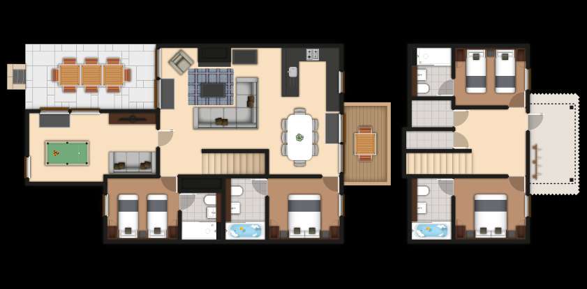 4 bedroom Executive Lodge with splitlevel layout Center