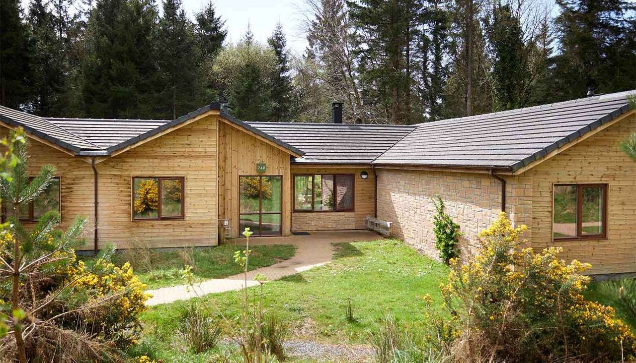 Woodland lodge exterior