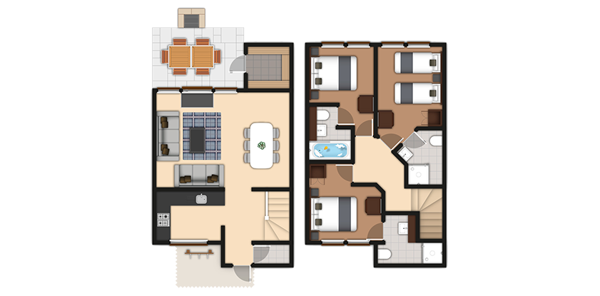 3 bedroom New Style Executive Lodge, twostorey Center Parcs