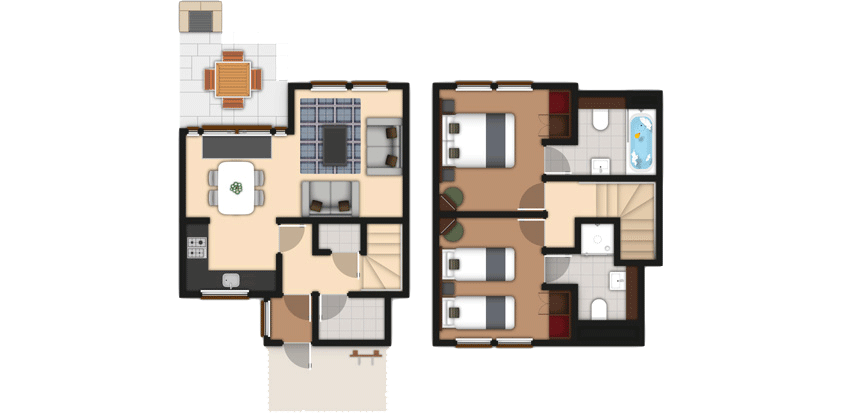 2 bedroom New Style Executive Lodge, twostorey Center Parcs