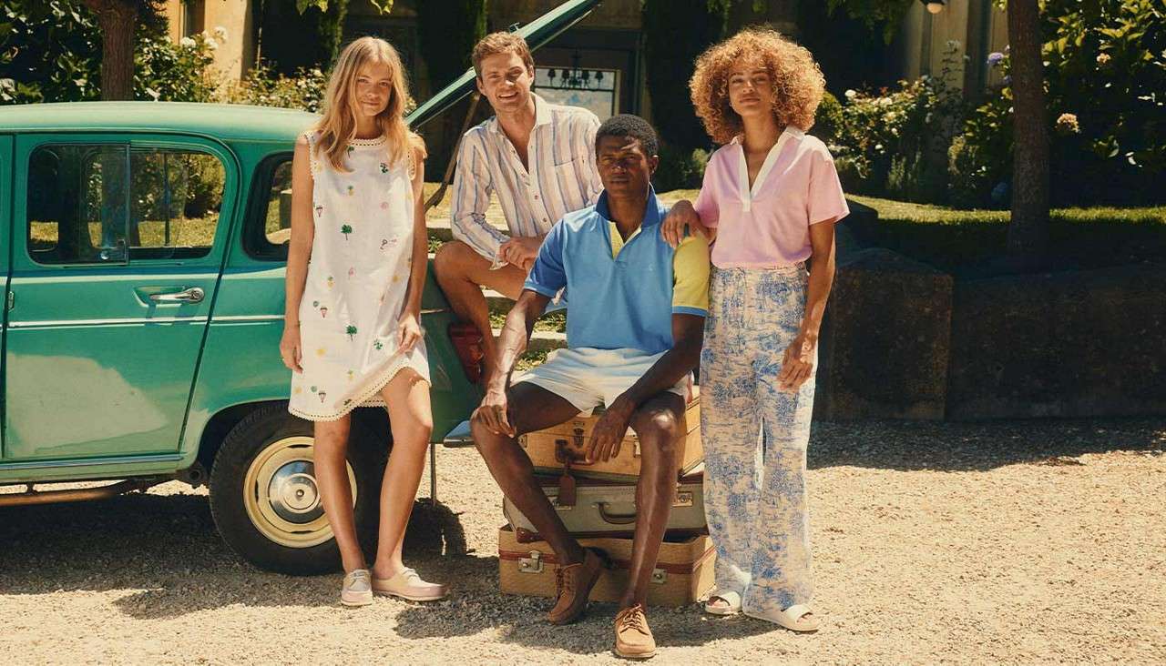 Group of models wearing Joules clothing.