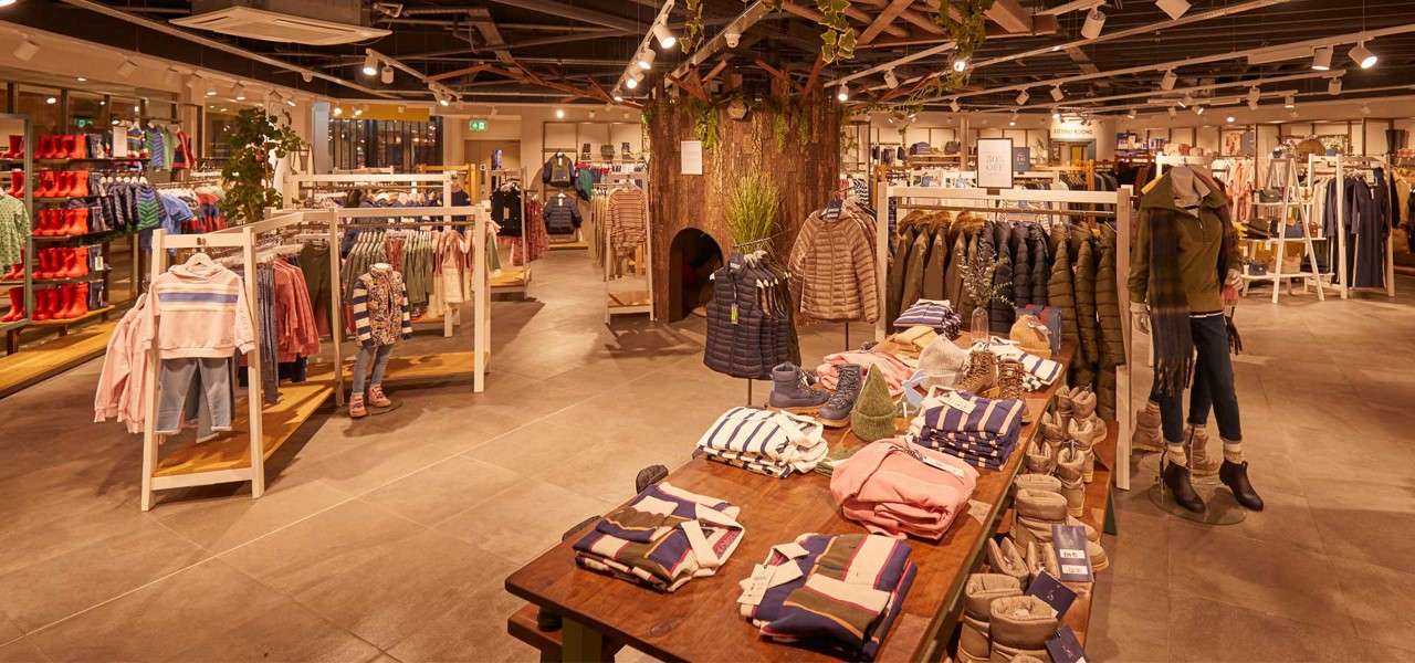 Joules shop front with Joules clothes on mannequins 