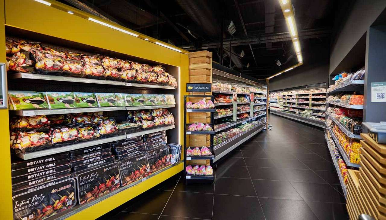 Barbeque aisle in the Parc Market supermarket