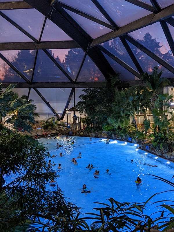 The Subtropical Swimming Paradise at dusk.