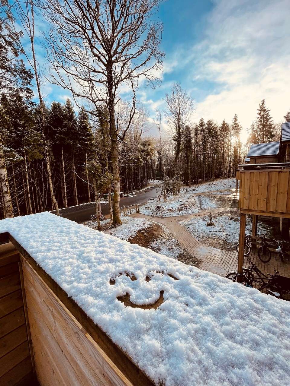 Smiley face in the snow.