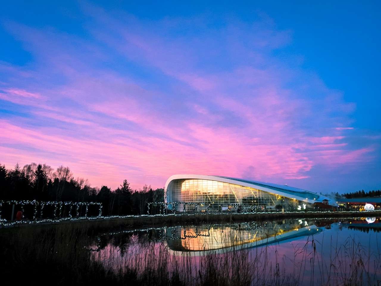 View of Longford Forest STSP over the lake