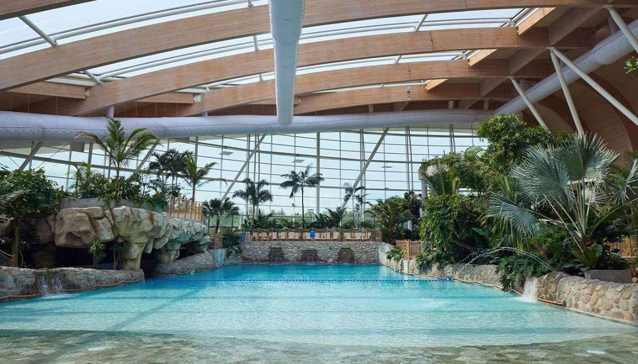 The inside of the Subtropical Swimming Paradise