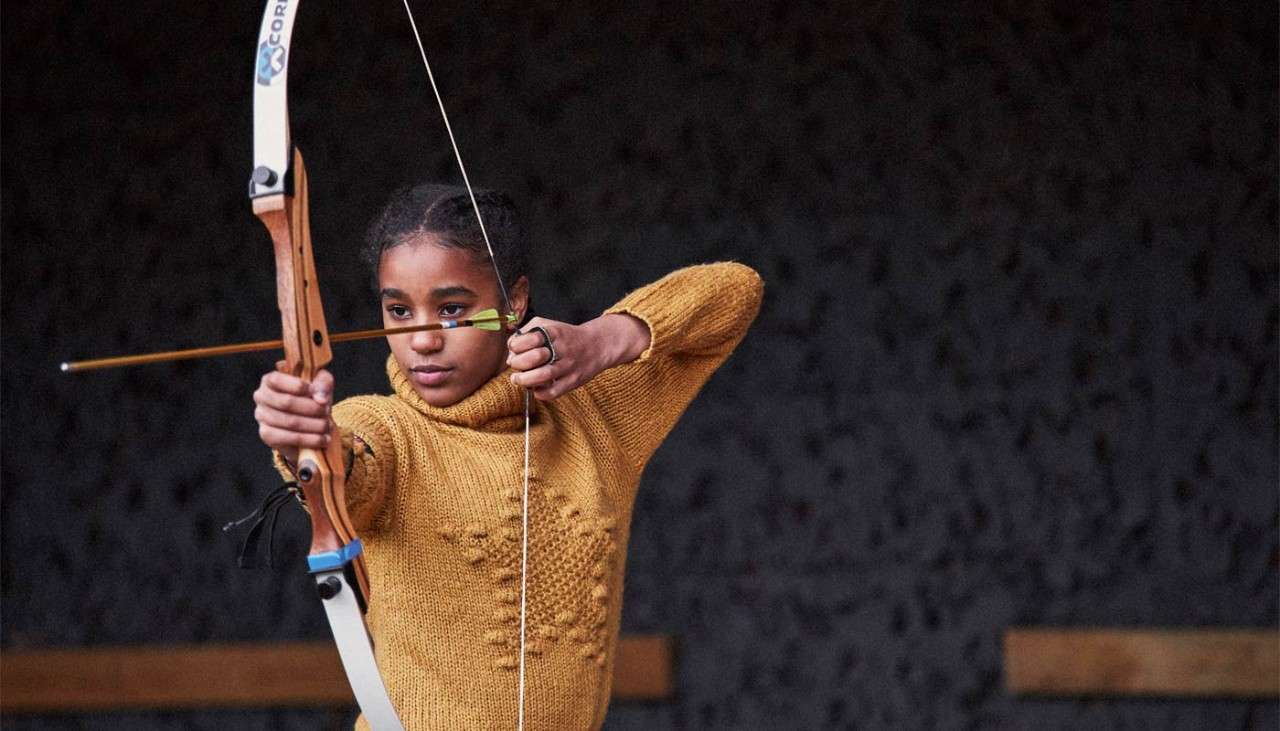 Ladies practicing target archery 