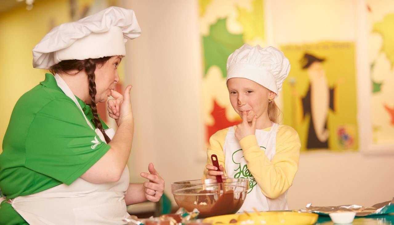 Two chocolate chefs making Easter treats