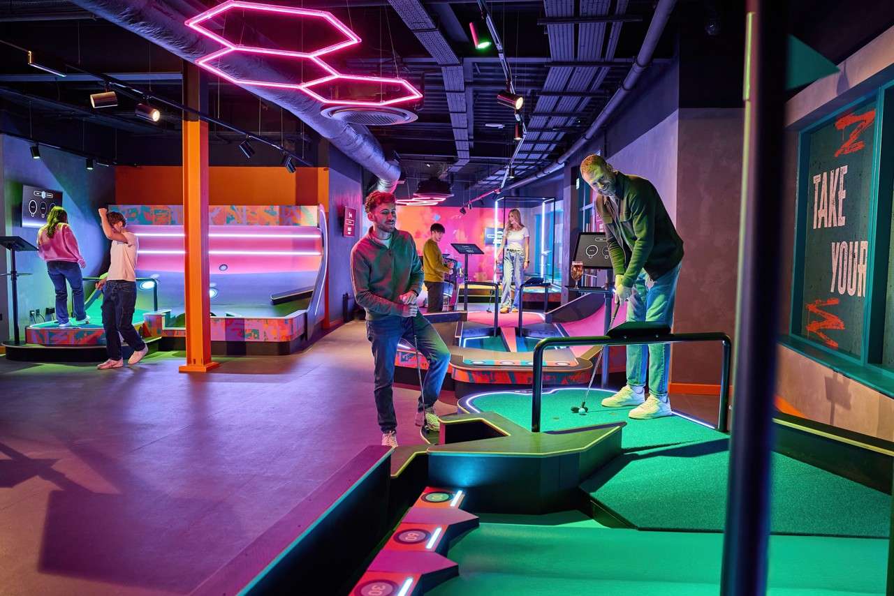 Group playing a game of Puttify.