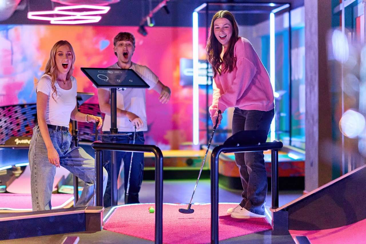 Group playing a game of Puttify.