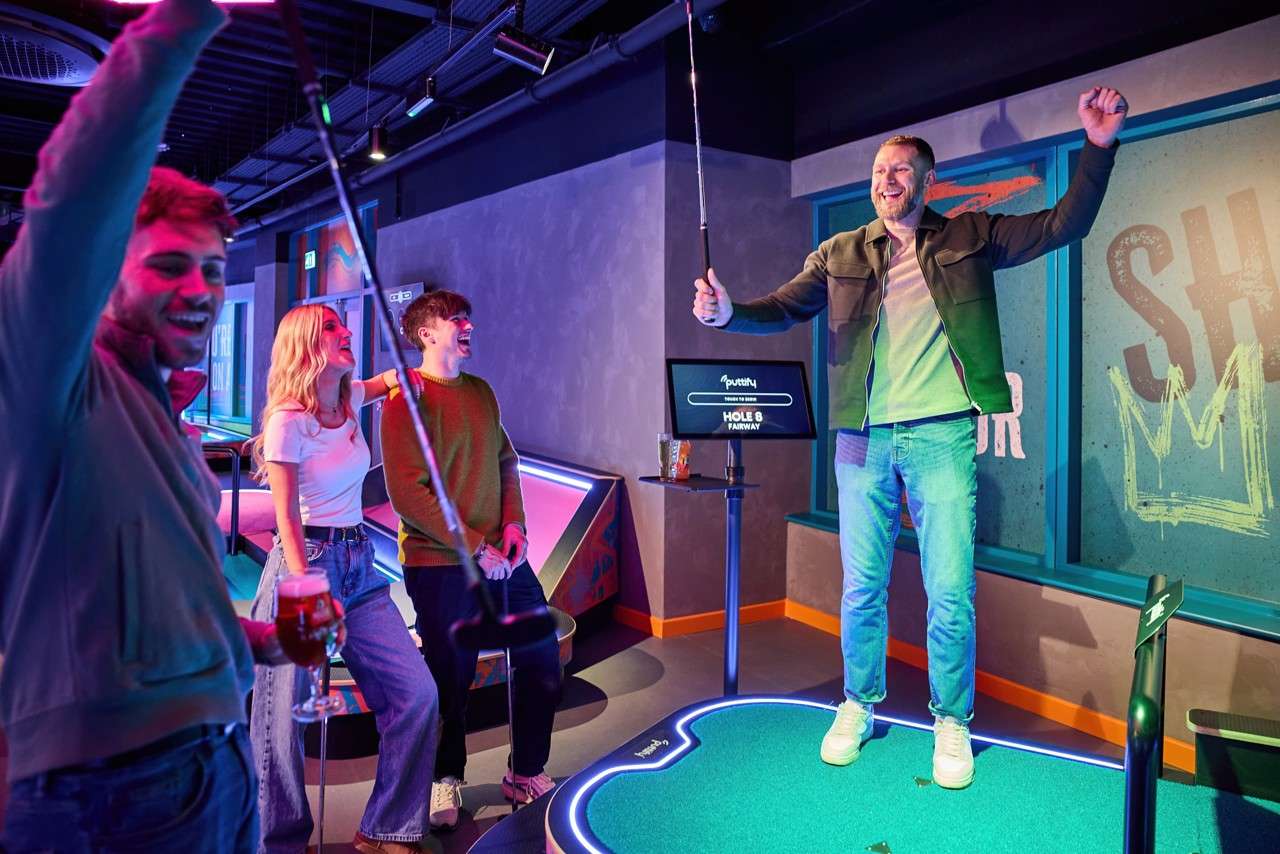 Group playing a game of Puttify.