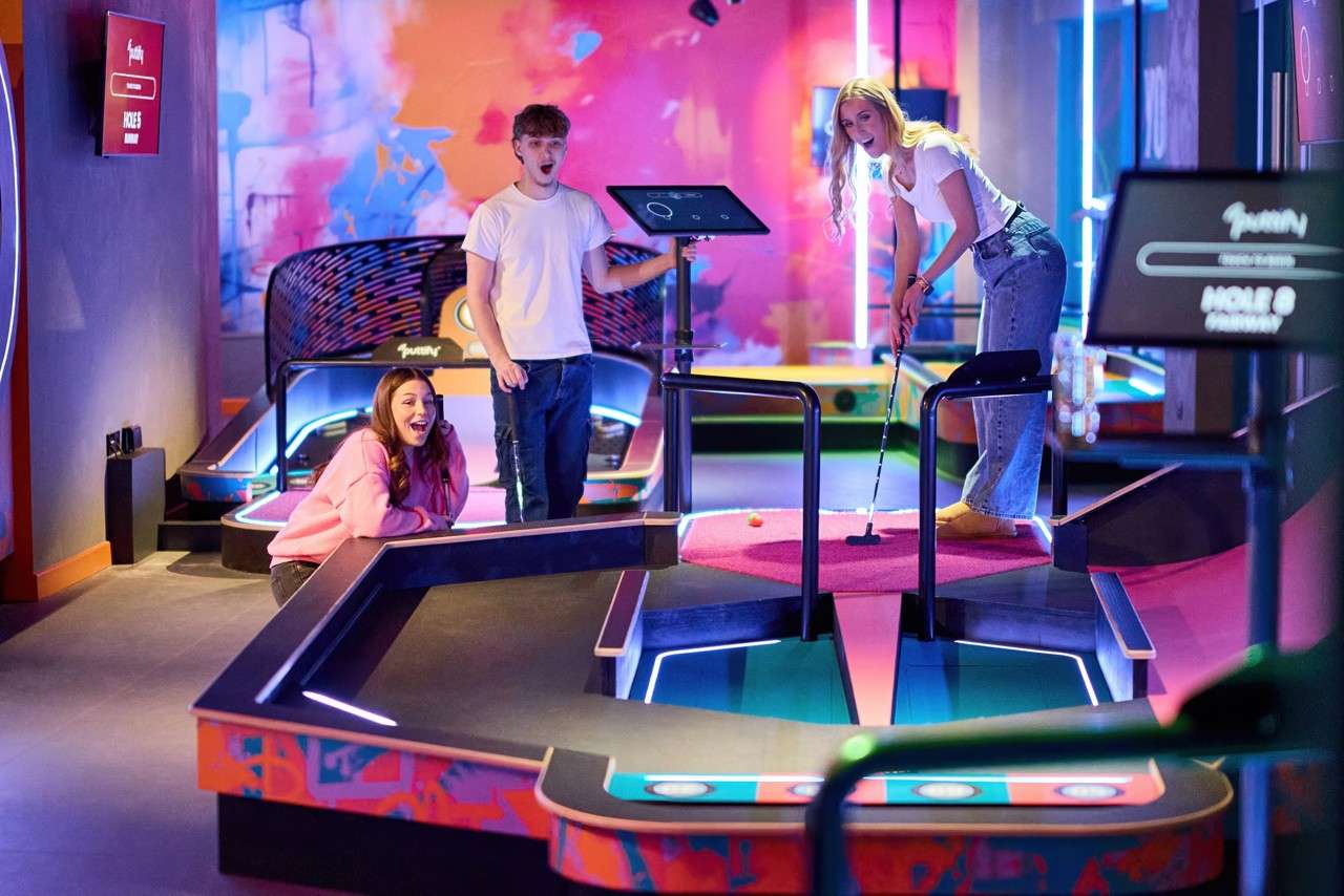 Group playing a game of Puttify.