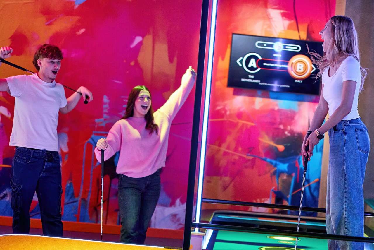 Group playing a game of Puttify.