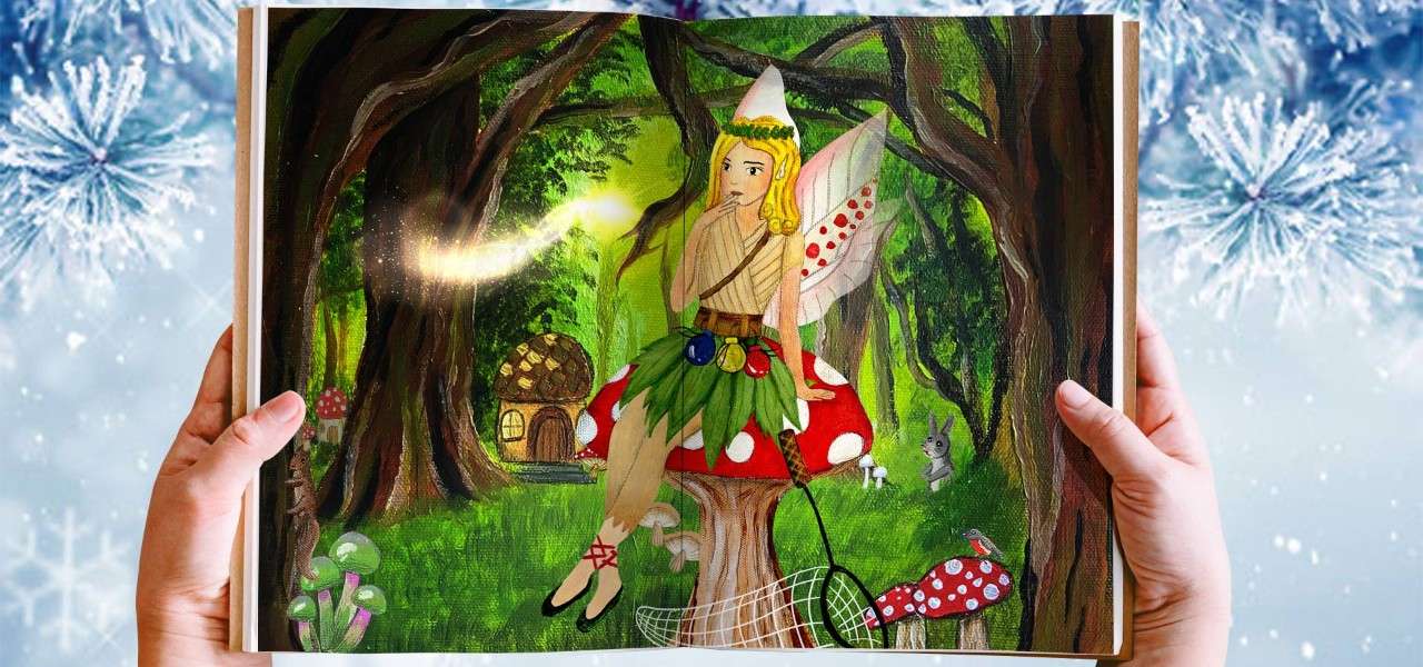 storybook with image of pixie