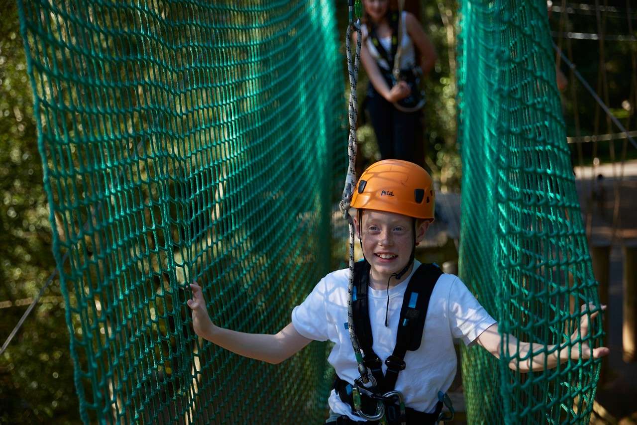 A boy on Aerial Adventure. 