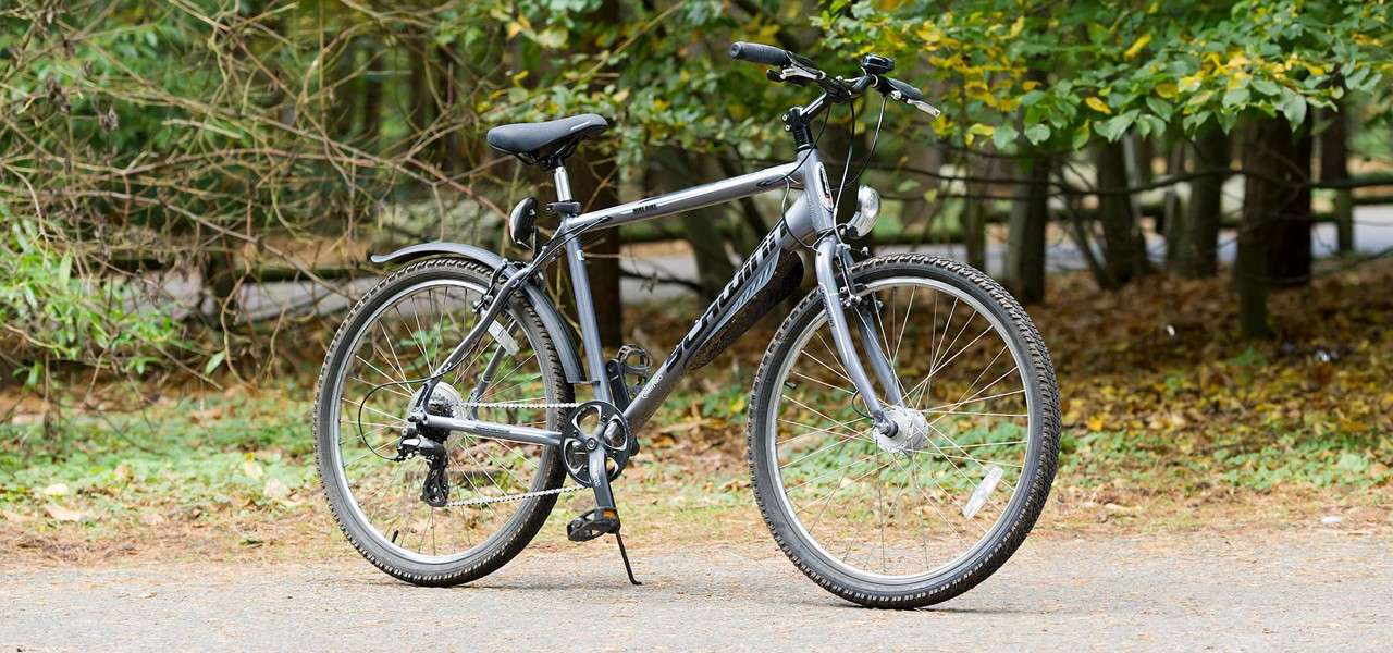 Bike on a forest path.