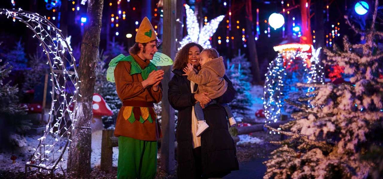 A family wandering together through Winter Wonderland