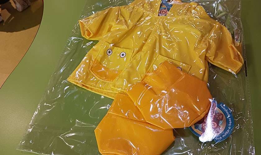 Mini clothes in a vacuum bag