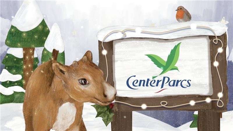 Illustration of Nutmeg with Center Parcs sign