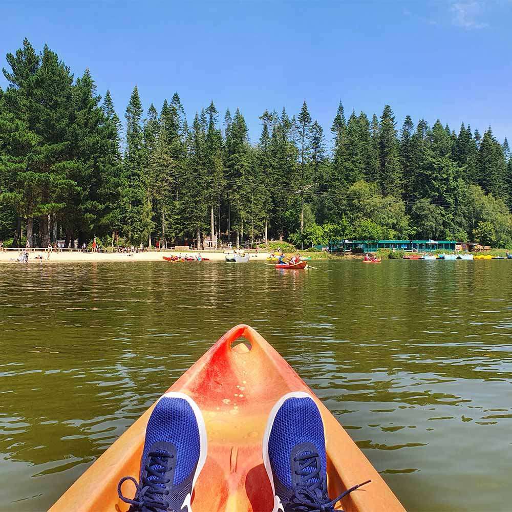 Kayaking on the lake.