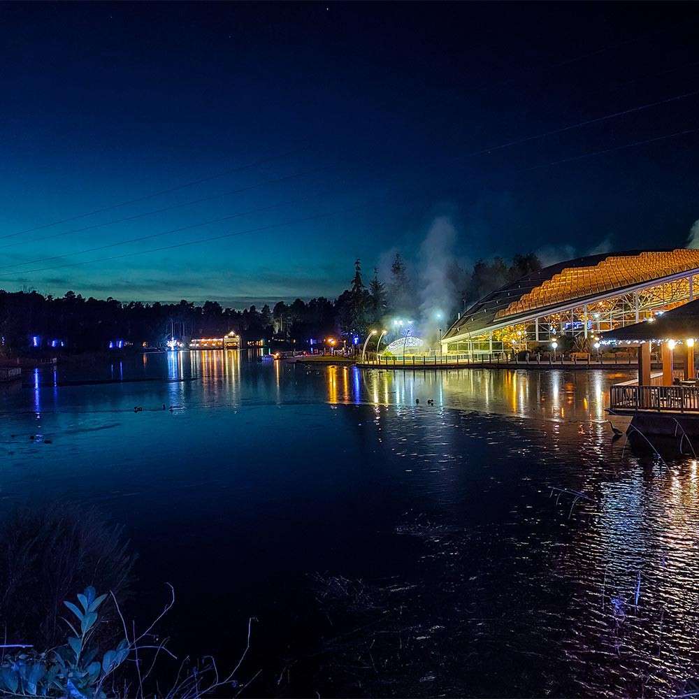 The lake at night.